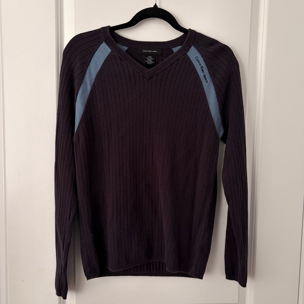 Calvin Klein Vintage V-neck Cotton Sweater